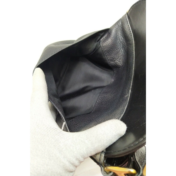 HCL Black Gray Leather Buckle Flap Crossbody Bag - VTG Made in Germany - Picture 14 of 14